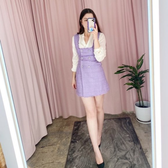 Zara Dresses & Skirts - NWT Zara Purple Tweed Mini Dress Size XS